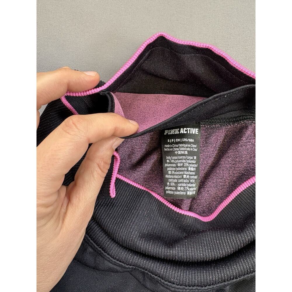 Victoria’s Secret PINK Active Leggings Pink & Black Women’s Size Small - Picture 5 of 7